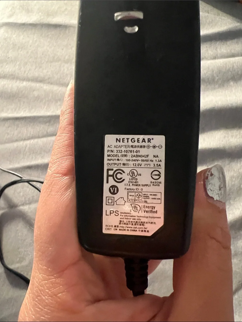 Netgear Black AC Adapter with Barrel Plug